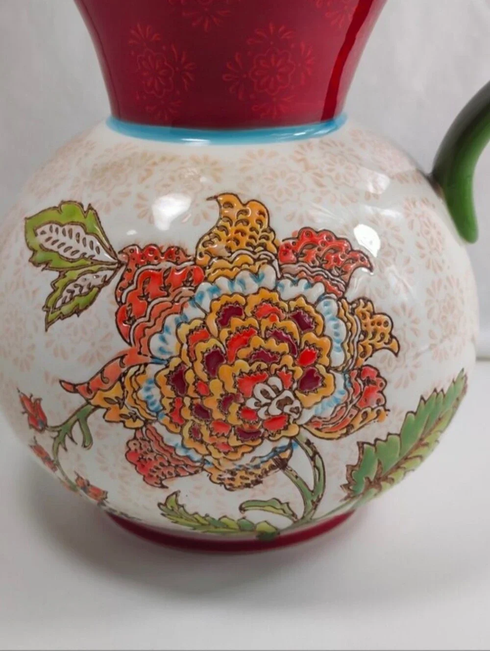 Artistic Accents Coastline Imports Reddish Orange Floral Vase 10